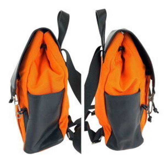 GUCCI Orange Black Nylon Leather Rucksack Backpack - Picture 8 of 9